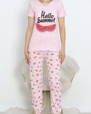 Desenli Pijama Takımı Açıkpembe - 18964.1567.