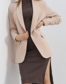 Kol Büzgülü Blazer Ceket Vizon - 18927.1247.