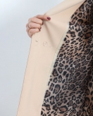 Leopar Astarlı Poliviskon Blazer Ceket Bej - 50028.1775.