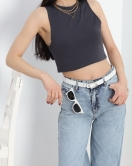 Kolsuz Crop Geniş Atlet Füme - 21755.200.