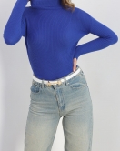 Balıkçı Yaka Parmak Geçmeli Body Saks - 18263.1807.
