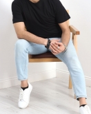 Erkek Basic Bisiklet Yaka Tişört Siyah - 21751.200.