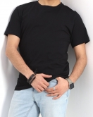 Erkek Basic Bisiklet Yaka Tişört Siyah - 21751.200.