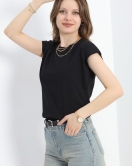 Bisiklet Yaka Tişört Siyah - 21570.200.