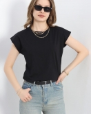 Bisiklet Yaka Tişört Siyah - 21570.200.