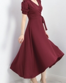 Asimetrik Kesim Elbise Bordo1 - 50015.1849.