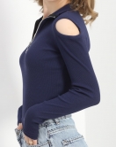 Omuz Dekolteli Body Lacivert - 19087.599.