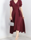 Asimetrik Kesim Elbise Bordo1 - 50015.1849.
