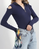 Omuz Dekolteli Body Lacivert - 19087.599.