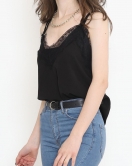 Dantelli Saten Bluz Siyah - 689.1247.