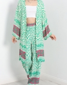 Desenli Kimono Takım Yeşil - 1032.1247.