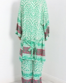 Desenli Kimono Takım Yeşil - 1032.1247.