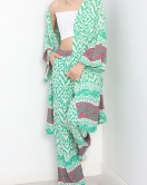 Desenli Kimono Takım Yeşil - 1032.1247.