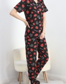 Düğmeli Pijama Takımı Siyah - 50078.1857.