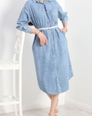 Düğmeli Oversize Kot Elbise Karyıkama - 60070.1946.