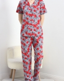 Düğmeli Pijama Takımı Gri - 50083.1857.