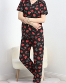 Düğmeli Pijama Takımı Siyah - 50078.1857.