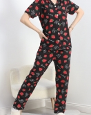 Düğmeli Pijama Takımı Siyah - 50078.1857.