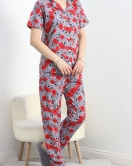 Düğmeli Pijama Takımı Gri - 50083.1857.