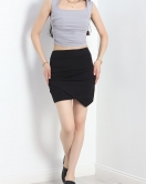 Zra Crep Drapeli Mini Etek Siyah - 30107.316.