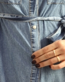Kuşaklı Düğmeli Oversize Kot Elbise Karyıkama - 60072.1946.