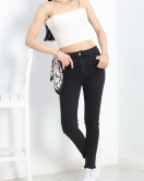 Paça Püsküllü Dar Paça Kot Pantolon Siyah - 30328.1946.