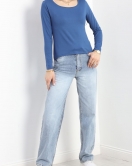 Kare Yaka Viskon Body İndigo - 20151.1778.