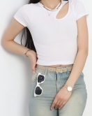 Damla Dekolteli Body Kırıkbeyaz - 18602.1723.