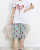 Kaprili Pijama Takımı Beyazmint - 18952.1567.