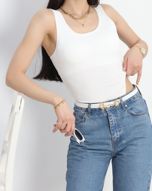 Fitilli Kaplı Çıtçıtlı Body Beyaz - 5068.125.