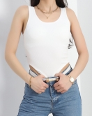 Fitilli Kaplı Çıtçıtlı Body Beyaz - 5068.125.