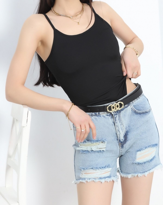 Fitilli İp Askılı Çıtçıtlı Body Siyah - 5070.125.