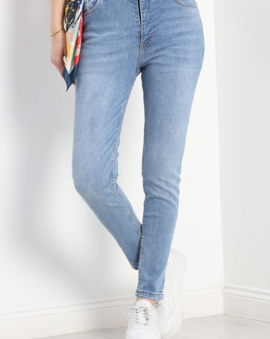 Skinny Dar Paça Kot Pantolon Açıkmavi - 30325.1946.