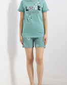 Kısa Kol Şortlu Pijama Takımı Mint1 - 18956.1567.