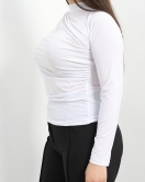 Drape Detay Sandy Bluz Beyaz - 50123.1949.