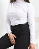 Drape Detay Sandy Bluz Beyaz - 50123.1949.