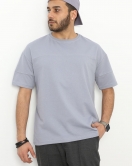 Parçalı Oversize Erkek Tişört Dumangri - 2076.275.