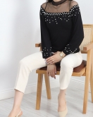 İnci Detaylı Bluz Siyah - 40246.1256.