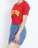 Baskılı Unisex Tişört Kırmızı - 20408.1778.