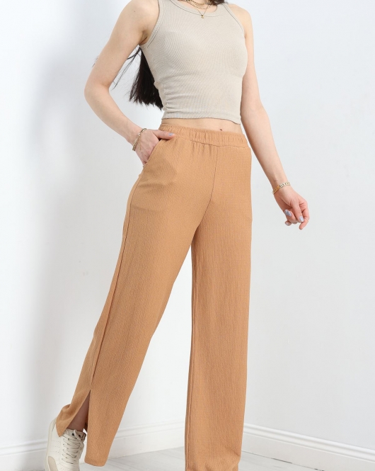 Bürümcük Bol Paça Pantolon Sütlükahve - 22536.1247.