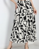 Krep Kumaş Desenli Etek Zebra - 20565.1355.