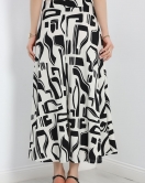 Krep Kumaş Desenli Etek Zebra - 20565.1355.