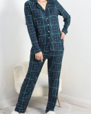 Düğmeli Süet Pijama Takımı Zümrütekose - 50135.919.