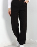 Kemerli Gabardin Pantolon Siyah - 304.1247.