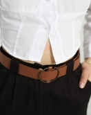 Kemerli Gabardin Pantolon Siyah - 304.1247.