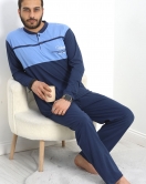 Düğmeli Yaka Erkek Pijama Takımı Lacimavi - 40279.1838.