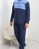 Düğmeli Yaka Erkek Pijama Takımı Lacimavi - 40279.1838.