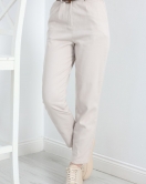 Kemerli Havuç Paça Pantolon Bej - 22547.1247.