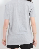 Unisex Bisiklet Yaka Tişört Gri - 17384.1778.