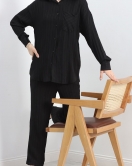 Dokulu Oversize İkili Takım Siyah - 40182.1942.